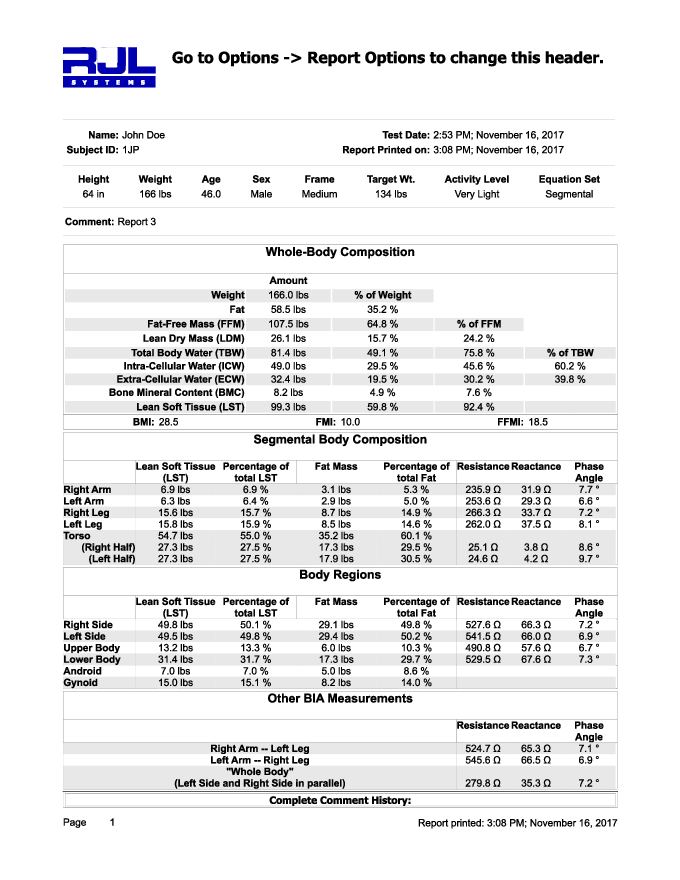 Segmental Body Composition Software